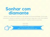 significado sonhar com diamante