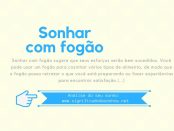 significado sonhar com fogão